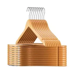 Ankit International Premium Wooden Hanger With Notches For Clothes Pack of 10 Hangers-image-43