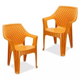Maharaja Alpha Plastic Chair Amber Gold (Set of 2)-image-77
