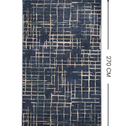Sapana Carpet-Mats Navy Blue & Beige Abstract No Shredding Carpet image 3