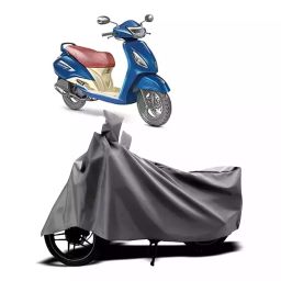 Auto Pearl Two Wheeler Cover with Bag for TVS Jupiter Grande, Silver-image-58