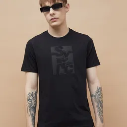 Bossini Men Typography Printed Applique T-shirt-image-86