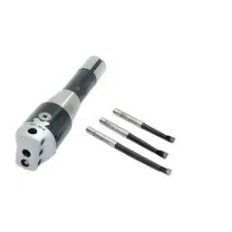 A.D INTERNATIONAL Boring Head Diameter 1.5 inch R8 Shank, 7/16 Unf Drawbar 1 Div. 0.001 with 3 Carbide Tipped HSS Cutting Tools, UJ-VXDF-S9IX-17