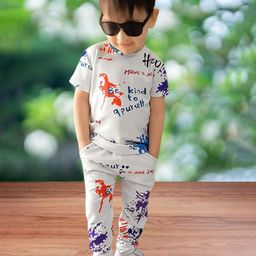 purple sky Kids Printed T-shirt with Trousers-image-79