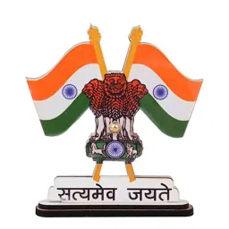 AllExtreme EXIF44 Universal Showpiece Indian Flag with Satyameva Jayate Symbol for Car Dashboard-25