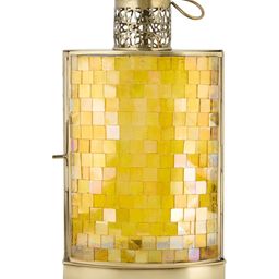 Fabindia Mehar Yellow & Gold Toned Textured Hanging Lantern-image-10