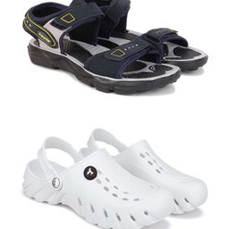 DRACKFOOT Men Set Of 2 Sports Sandals And Clogs-picture-3