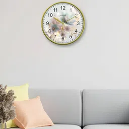 RANDOM White & Green Printed Traditional Round Shaped Wall Clock image 4