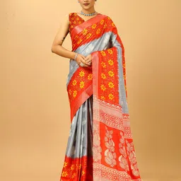 A.V.M. SILK MILLS Floral Zari Saree-image-97