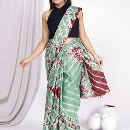 JAIPURI PRINT Tie and Dye Pure Cotton Saree-52