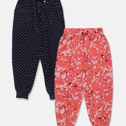 Plum Tree Relax Fit Floral & Polka Dots Printed Harem PantsPack Of Two - BlackCoral-image-90