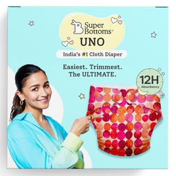 SuperBottoms UNO Reusable Cloth Diaper with 1 Dry Feel Magic Dry Pads Set Li'l Crush Print - Multicolour-4