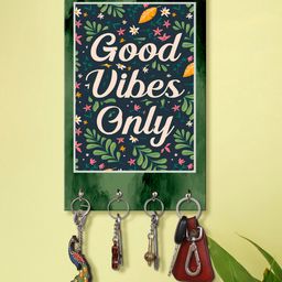 999Store Stylish Wood Wall Mount Decorative Key Holder - Good Vibes Only-image-44