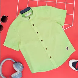 Pantaloons Junior Half Sleeves Solid Shirt - Light Green-picture-5