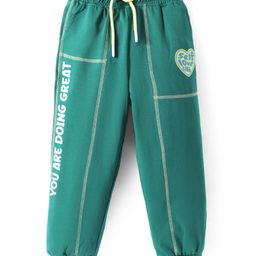 Pine Kids Cotton Knit Full Length Lounge Pant With Text Print - Mint Green-picture-27