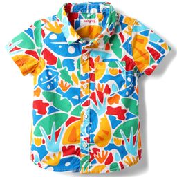 Babyhug Cotton Woven Half Sleeves Shirt With Abstract Print - Multicolour-image-12