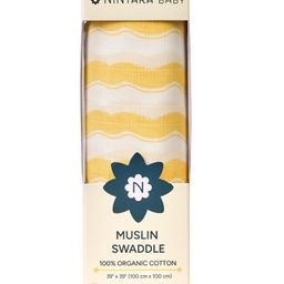Nintara Baby Soft, Breathable, Lightweight, 100% Organic Cotton Large Swaddle Pack of 1 - Happy Waves-image-58
