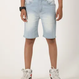 Zion Denim Washed Shorts - Light Blue-picture-19