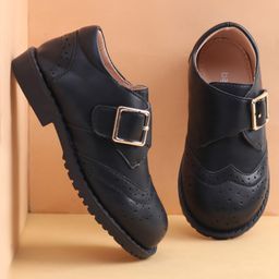 Babyoye Clip Closure Solid Coloured Party Wear Shoes - Black-picture-22