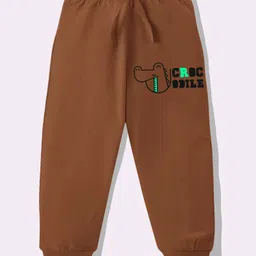 KAVEE Pure Cotton Knit Biowashed Full Length Crocodile Printed Lounge Pants - Brown-picture-37