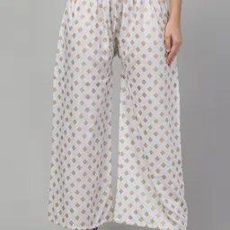 FAMBEE Women Printed Flared Knitted Ethnic Palazzos-image-92