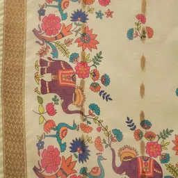 InWeave V Neck Empire Straight Kurta With Palazzos & Dupatta image 3