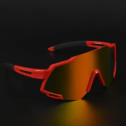 Irayz Unisex Red Lens & Red Sports Sunglasses with UV Protected Lens Irz_Bull Red-17