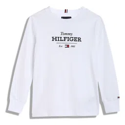 Tommy Hilfiger Boys Typography Printed Round Neck Cotton T-shirt-image-59