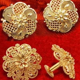 DIVASTRI Set Of 2 Gold-Plated Circular Studs image 1