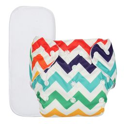 Chinmay Kids  Freesize Reusable Washable Adjustable Snap Buttons Cloth Diaper For Babies With Wet Free Insert Pads Leak Proof & Dry Feel-  Multicolor Rainbow image 4