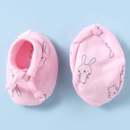 Simply Interlock Knit Cap, Mitten & Booties with Bunny Print Pink - Diameter 11 cm image 4
