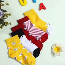 YK Infant Boys Pack Of 5 Patterned Ankle Length Socks-7