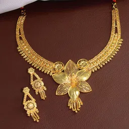 PRIVIU Gold-Plated Floral Design Jewellery Set-6