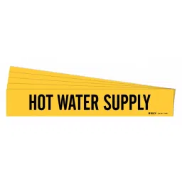 BRADY Vinyl Pipe Marker Hot Water Supply Yellow and Black 2-1/4 x 14 x 0.004 inch, 781ZU5 (Pack of 5)-image-83
