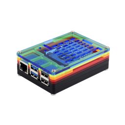 Raspberry Pi 5 Rainbow Case, Raspberry Pi 5 10-Layer Acrylic Case Colorful Translucent Acrylic Shell, Compatible with Active Cooler - RS5781Raspberry Pi 5 Rainbow Case, Raspberry Pi 5 10-Layer Acrylic Case Colorful Translucent Acrylic Shell, Compatible with Active Cooler - RS5781 image 1