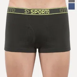 Sporto by Macho Men Pack Of 3 Combed Cotton Mid-Rise Short Trunks-picture-8