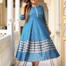 IKRASS Women Ethnic Motifs Printed Anarkali Kurta-picture-25