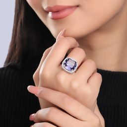 THE AAB STUDIO Rhodium-Plated AD Studded Finger Ring-37