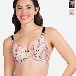 shyaway Pack of 3 Floral Bra Medium Coverage Underwired Lightly Padded-picture-7