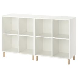 ikea eket Cabinet combination with legs, white/wood, 140x35x80 cm-picture-43