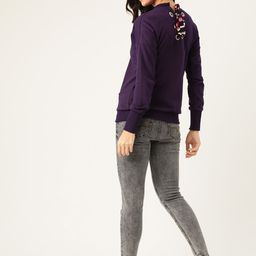 Belle Fille Women Aubergine Lace-Up Solid Sweatshirt-image-76