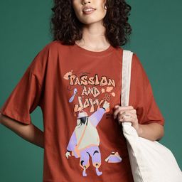 DressBerry Graphic Printed Drop-Shoulder Sleeve T-shirt-image-34