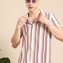 Mast & Harbour Striped Casual Shirt-image-12