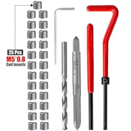 Wolfride Thread Repair Kit M5x0.8 mm Helicoil Insertion Tool for Restoring Damaged Threads, W1-0UAR-EHMY (Set of 30) image 2