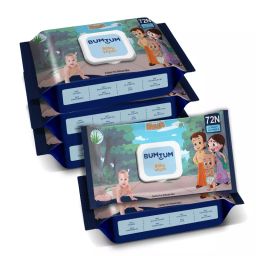 BUMTUM Baby Chota Bheem Gentle Soft Moisturizing Wet Wipes with Lid, FCBT548 (Pack of 5, 72 Pcs. Per Pack)-image-46