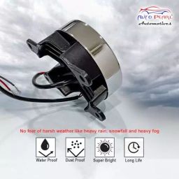 Auto Pearl 4 LED 3 in 1 Chrome Ring DRL Fog Lamp White, Yellow & Blue Compatible For Renault Logan image 4
