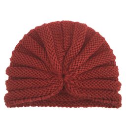 Syga Winter Woollen Hat Bowknot Turban Red - Diameter 34 cm-10