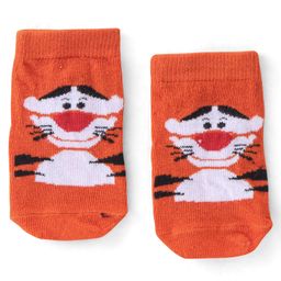 Cute Walk by Babyhug Terry Knit Ankle Length Anti Bacterial Socks Tiger Design - Multicolour-picture-14