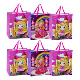 FunBlast Paper Carry Bags for Gifting  Pack of 6 (Random Color & Print)-2