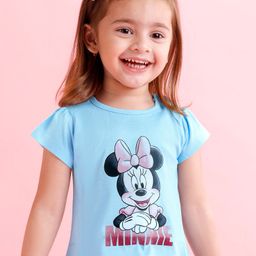 Babyoye Disney 100% Cotton Half Sleeve T-Shirt with Minnie Mouse Graphics - Blue-image-64