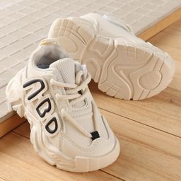 Babyoye Lace Up Sneaker Shoes With Applique - White-picture-17